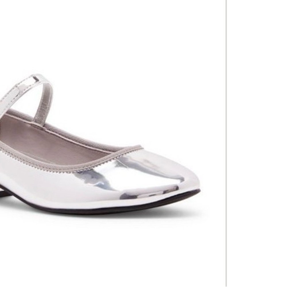Silver Mary Jane Ballet Flats